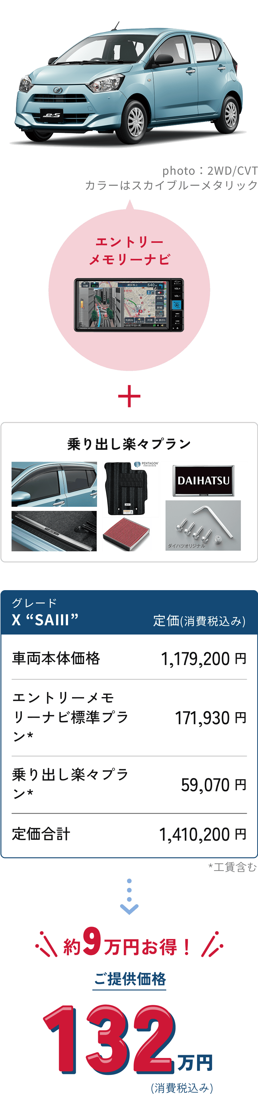 Mira e:s X SA3　約9万円お得!
